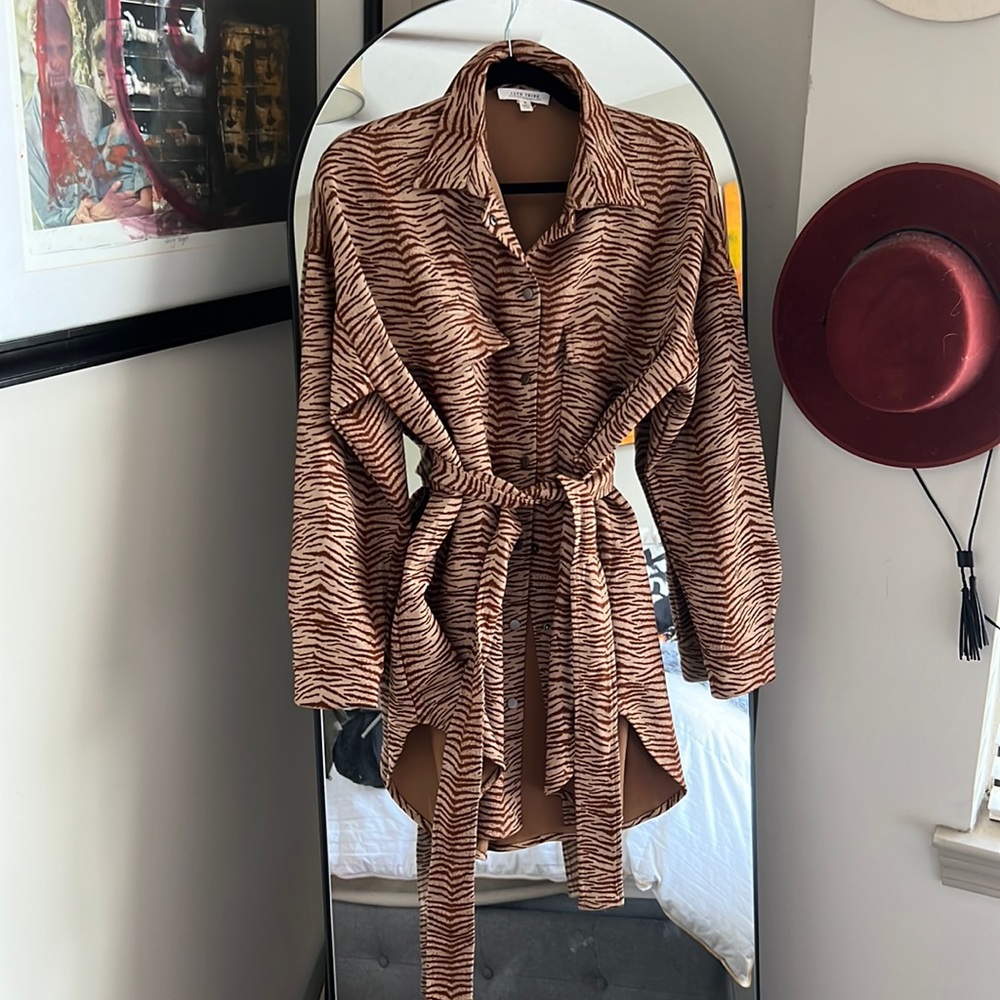Printed shirt dress